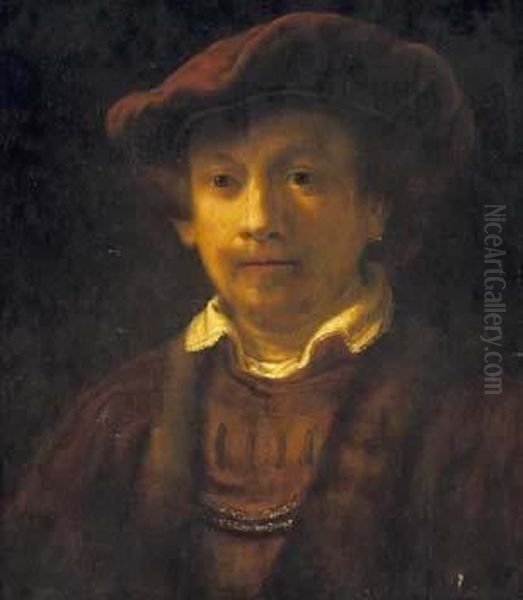 Ritratto Di Rembrandt Con Berretto E Catena D'oro Oil Painting by Rembrandt Van Rijn