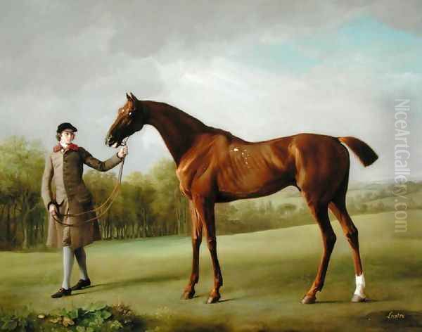 Lustre, held by a Groom, c.1760-62 Oil Painting by George Stubbs