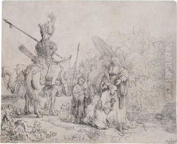 The Baptism Of The Eunuch Oil Painting by Rembrandt Van Rijn