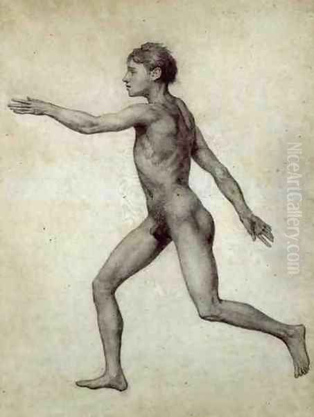 The Entire Human Figure from the Left, lateral view, from the series A Comparative Anatomical Exposition of the Structure of the Human Body with that of a Tiger and a Common Fowl, 1795-1806 Oil Painting by George Stubbs