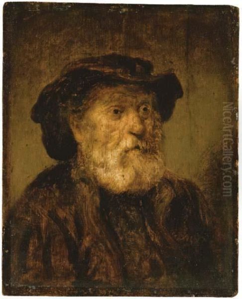 An Old Man In A Hat Oil Painting by Rembrandt Van Rijn