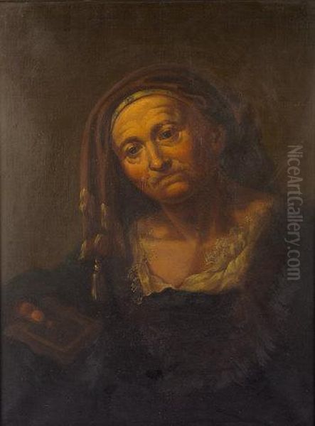 Seated Portrait Of An Elderly Lady Oil Painting by Rembrandt Van Rijn