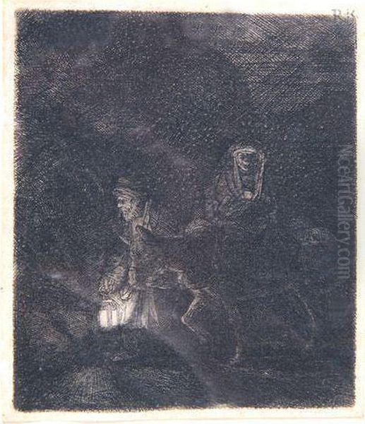 The Flight Into Egypt Oil Painting by Rembrandt Van Rijn