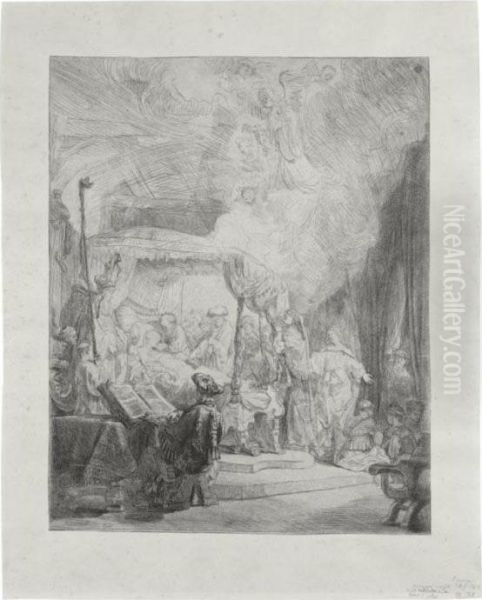 The Death Of The Virgin (b., Holl. 99; H. 161; Bb. 39-a) Oil Painting by Rembrandt Van Rijn