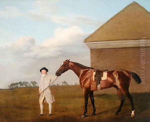 Firetail with his Trainer by the Rubbing-down House on Newmarket Heath, 1773 Oil Painting by George Stubbs