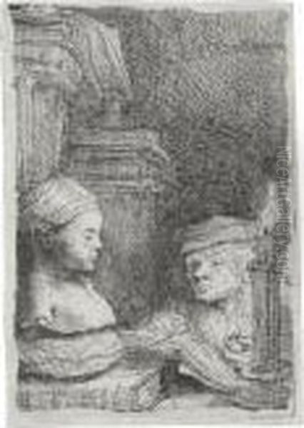 Man Drawing From A Cast (b., Holl. 130; H. 191; Bb. 41-4) Oil Painting by Rembrandt Van Rijn