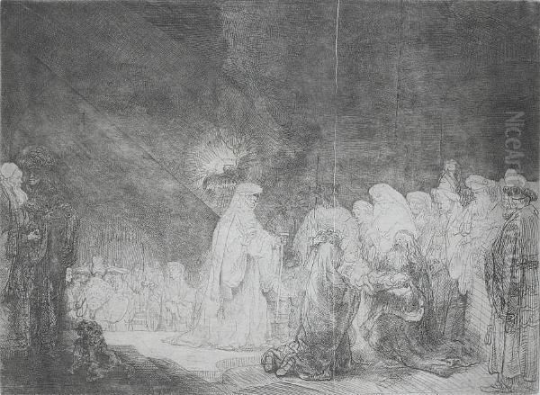 The Presentation In The Temple (bartsch 49) Oil Painting by Rembrandt Van Rijn