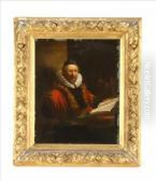 Portrait Of A Gentleman Wearing A Ruff Oil Painting by Rembrandt Van Rijn