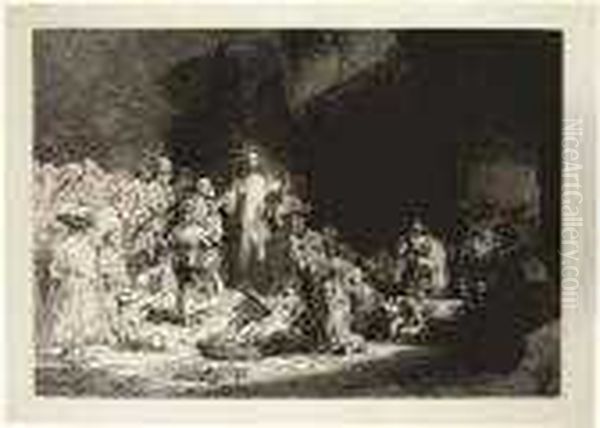 Christ Healing The Sick Oil Painting by Rembrandt Van Rijn