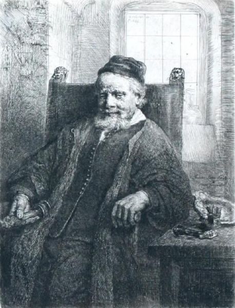 Jan Lutma, Goldsmith Oil Painting by Rembrandt Van Rijn