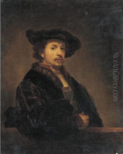 Portrait Of Rembrandt Van Rijn Oil Painting by Rembrandt Van Rijn