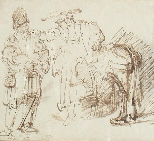 A Study Of Figures Oil Painting by Rembrandt Van Rijn