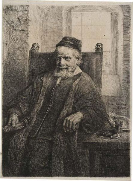 Jan Lutma, Goldsmith Oil Painting by Rembrandt Van Rijn