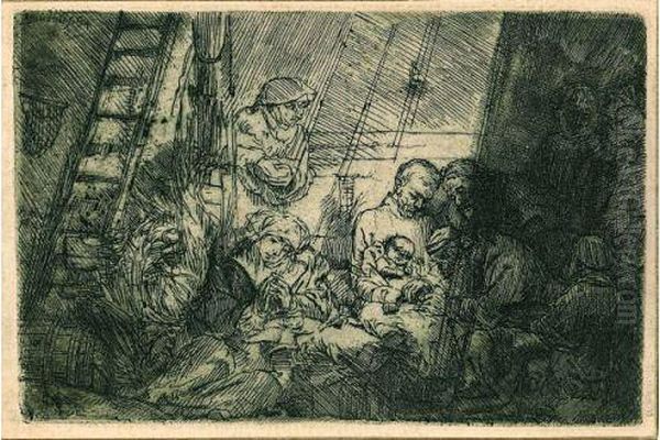 La Circoncision Dans L'etable. Oil Painting by Rembrandt Van Rijn