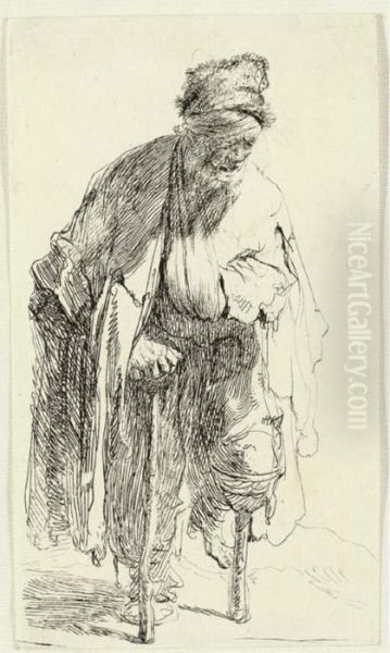 A Beggar With A Wooden Leg Oil Painting by Rembrandt Van Rijn