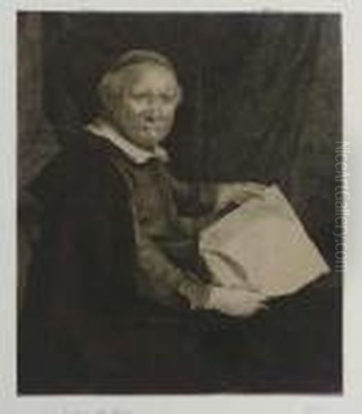 Lieven Willemsz. Van Coppenol, Writing-master: Large Plate Oil Painting by Rembrandt Van Rijn