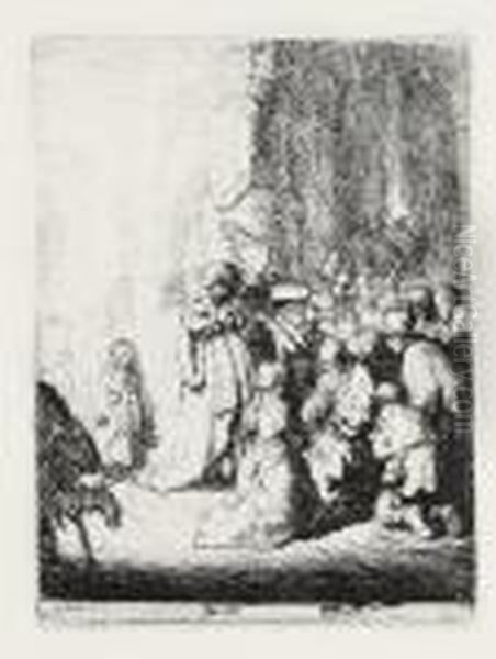 Presentation In The Temple With The Angel Oil Painting by Rembrandt Van Rijn