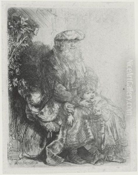 Abraham And Isaac Oil Painting by Rembrandt Van Rijn