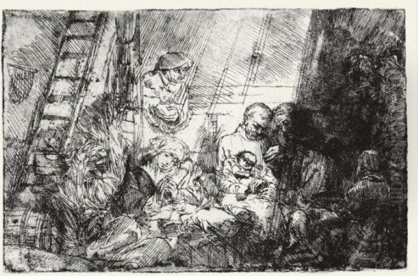 Circumcision In The Stable Oil Painting by Rembrandt Van Rijn