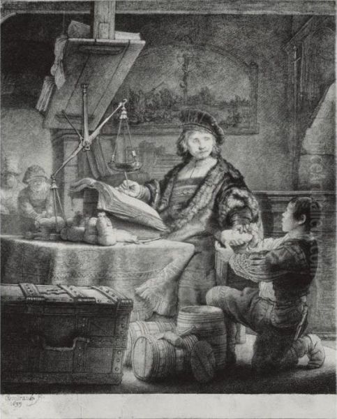 Jan Uytenbogaert, 'the Goldweigher' (b., Holl. 281; H. 167; Bb. 39-d) Oil Painting by Rembrandt Van Rijn