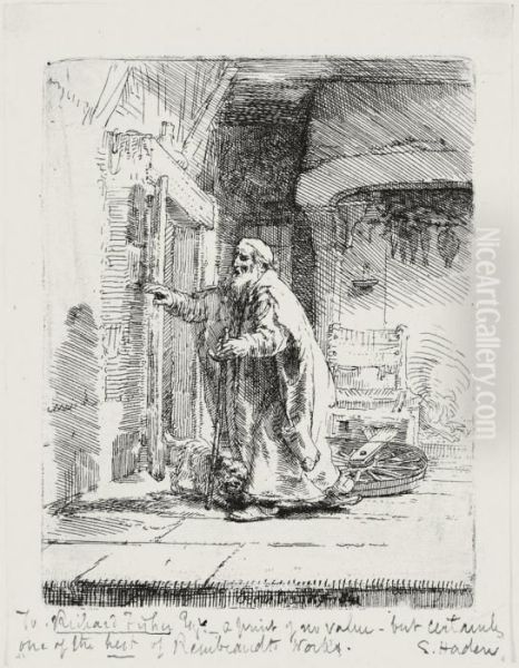 The Blindness Of Tobit (b., Holl. 42; H. 252; Bb. 51-d) Oil Painting by Rembrandt Van Rijn