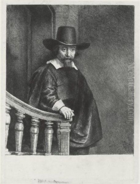 Ephraim Bonus, Jewish Physician (b., Holl. 278; H. 226; Bb. 47-a) Oil Painting by Rembrandt Van Rijn