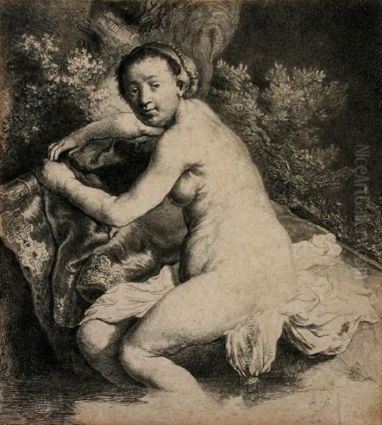 Diana At The Bath Oil Painting by Rembrandt Van Rijn