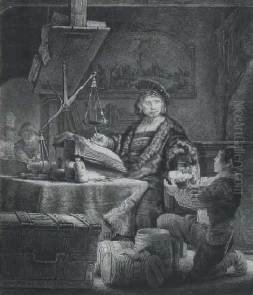 Jan Uytenbogaert - The Goldweigher Oil Painting by Rembrandt Van Rijn