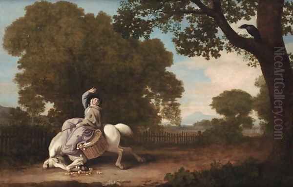 The Farmers Wife and the Raven, 1783 Oil Painting by George Stubbs