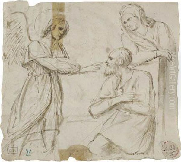 Abraham And Sarah With The Angel Oil Painting by Rembrandt Van Rijn