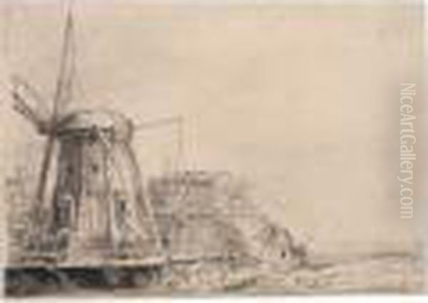 The Windmill Oil Painting by Rembrandt Van Rijn