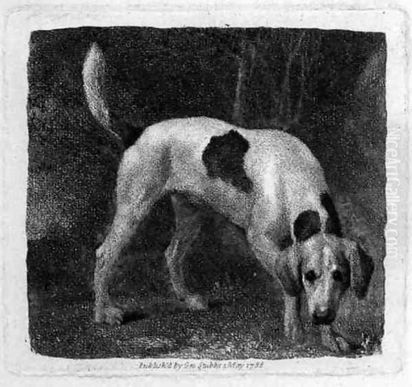 Dog A Foxhound on the Scent engraved by the artist, pub. 1788 Oil Painting by George Stubbs