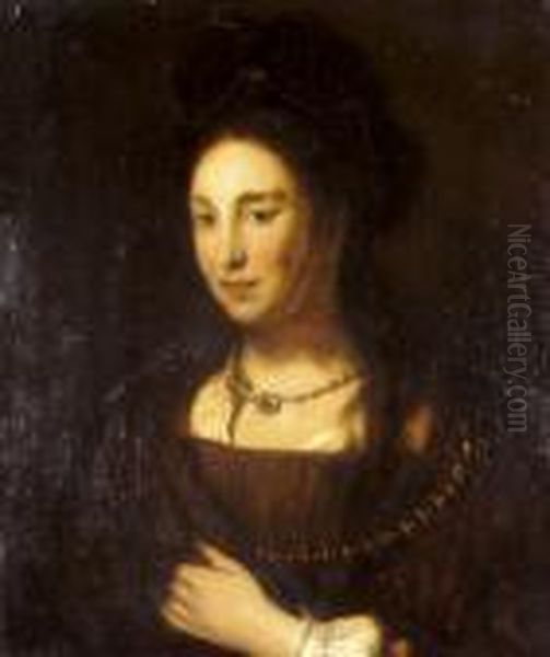 Hendrickje Portreja Oil Painting by Rembrandt Van Rijn