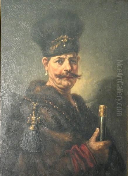 A Polish Nobleman Oil Painting by Rembrandt Van Rijn