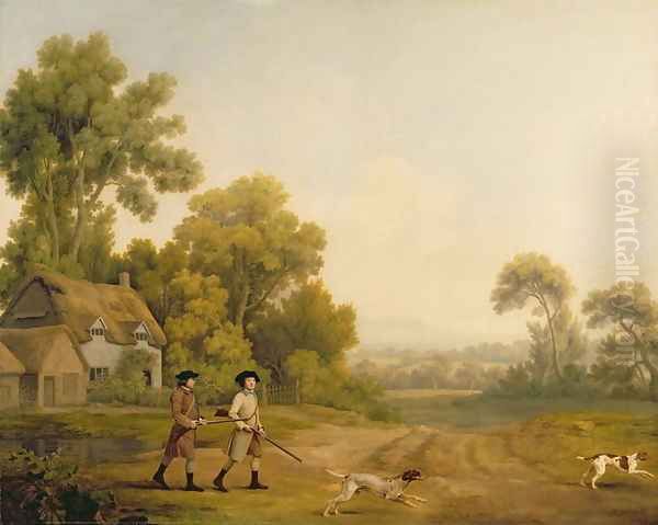 Two Gentlemen Going a Shooting Oil Painting by George Stubbs