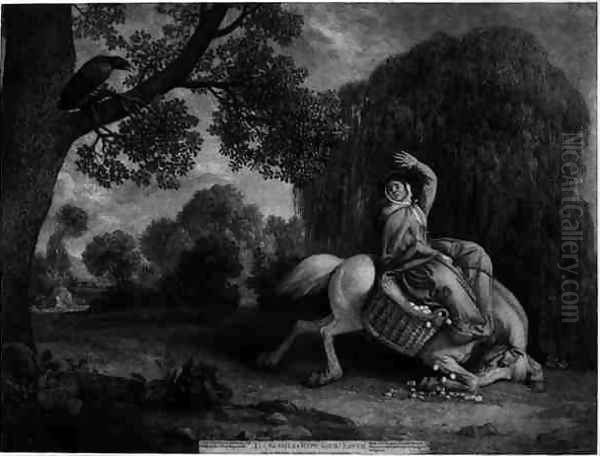 The Farmers Wife and the Raven, engraved by the artist, pub. 1788 Oil Painting by George Stubbs