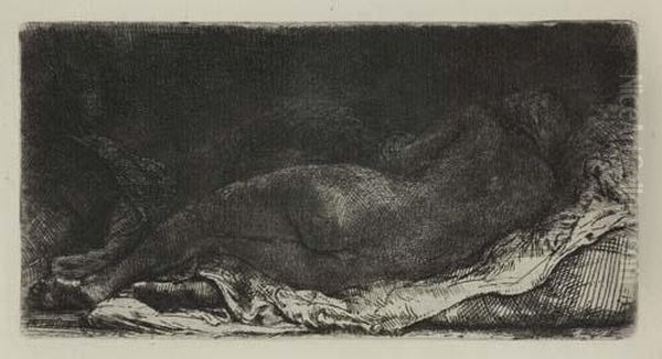 Negress Lying Down Oil Painting by Rembrandt Van Rijn