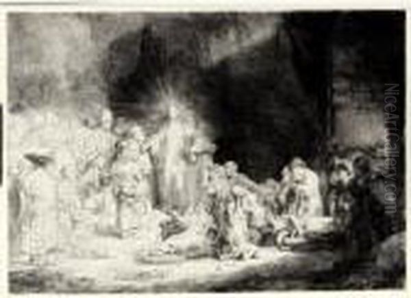 Christ Healing The Sick Oil Painting by Rembrandt Van Rijn