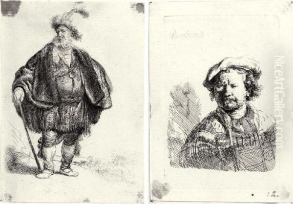 A Collection Of Etchings (b., Holl. 26, 37, 80, 97 Oil Painting by Rembrandt Van Rijn