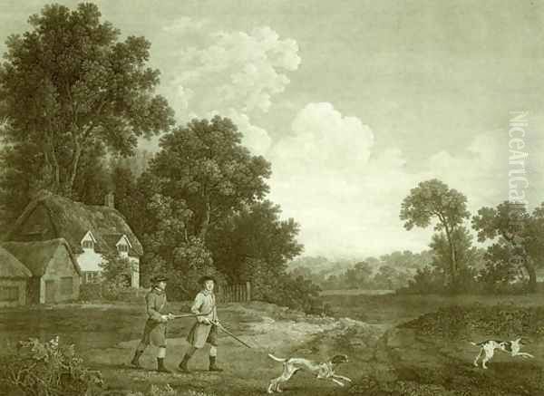 Two Gentlemen Going a Shooting, Plate 2 Oil Painting by George Stubbs