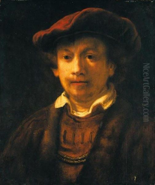 Ritratto Di Rembrandt Con Berretto E Catena D'oro Oil Painting by Rembrandt Van Rijn