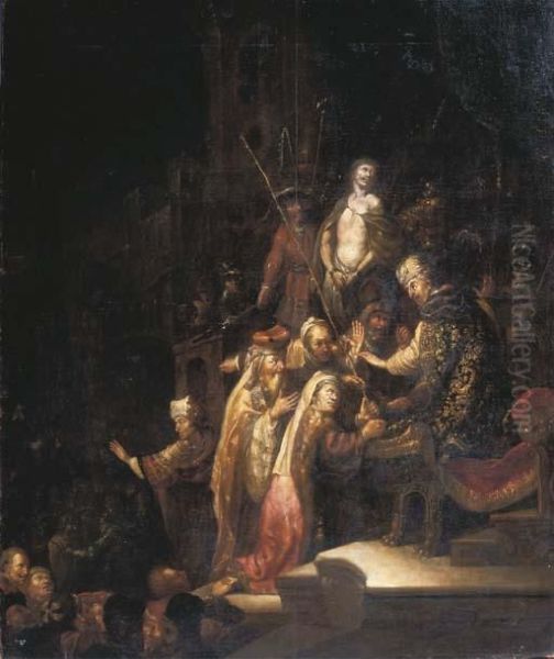 Christ Before Pontius Pilate Oil Painting by Rembrandt Van Rijn