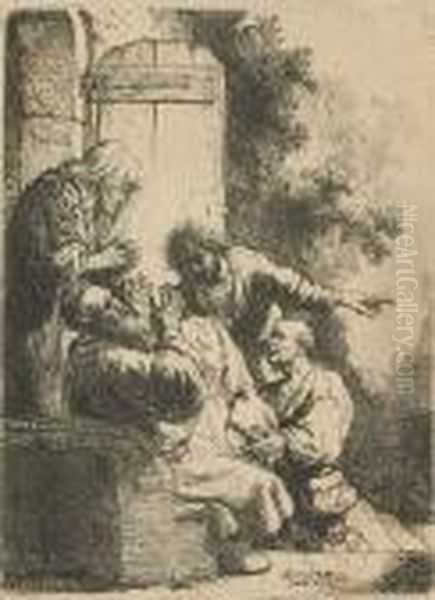 Joseph's Coat Brought To Jacob Oil Painting by Rembrandt Van Rijn