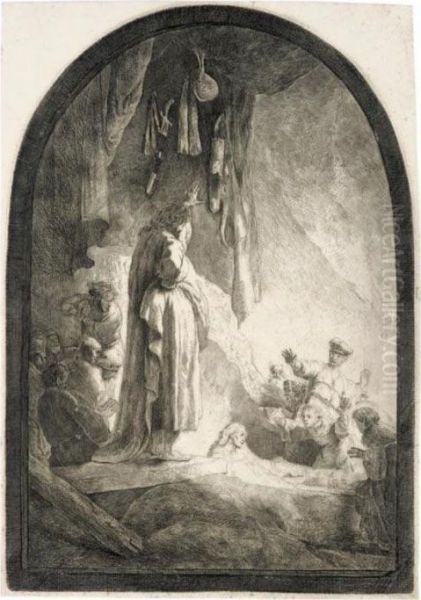 The Raising Of Lazarus: Large 
Plate (bartsch, Hollstein 73; Hind 96; Bjorklund & Barnard 32-4) Oil Painting by Rembrandt Van Rijn