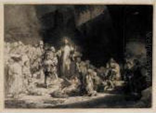 The Hundred Guilder Print (b., Holl.74; H.236; Bb.49-1) Oil Painting by Rembrandt Van Rijn