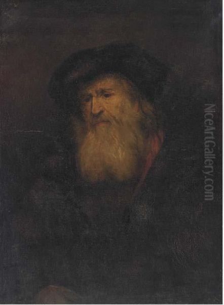 A Man, Bust-length, With A Beard Oil Painting by Rembrandt Van Rijn