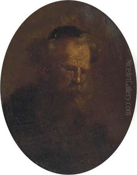 An Old Man, Bust-length Oil Painting by Rembrandt Van Rijn