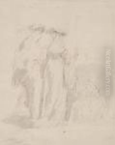 Death Appearing To A Wedded Couple Oil Painting by Rembrandt Van Rijn