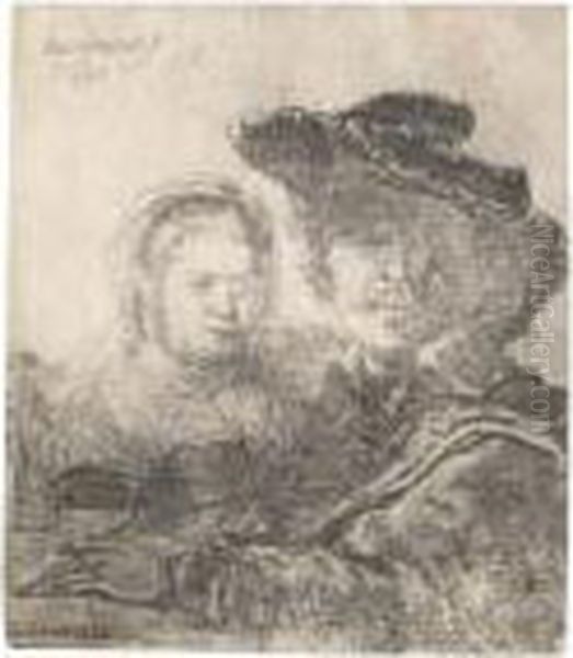 Self Portrait With Saskia Oil Painting by Rembrandt Van Rijn