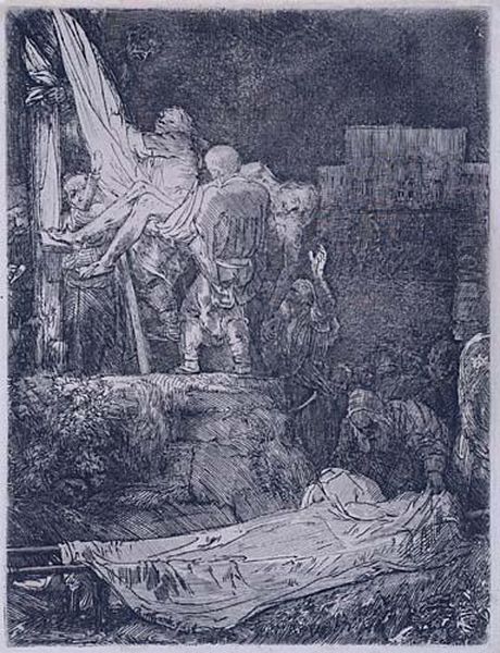 The Descent From The Cross By Torchlight Oil Painting by Rembrandt Van Rijn